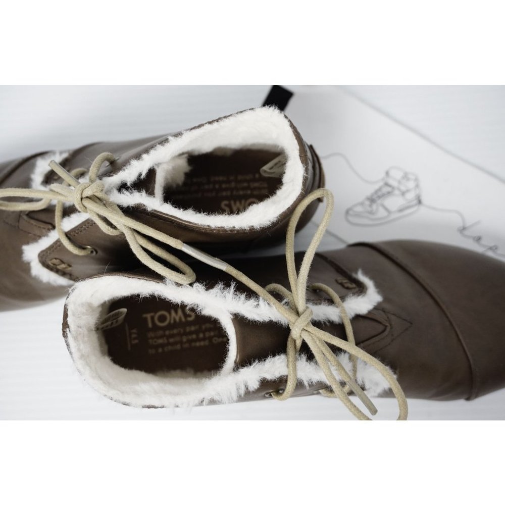 Tom Desert‎ Wedge Bootie Suede Fur Lining Shoes - W - Picture 7 of 7